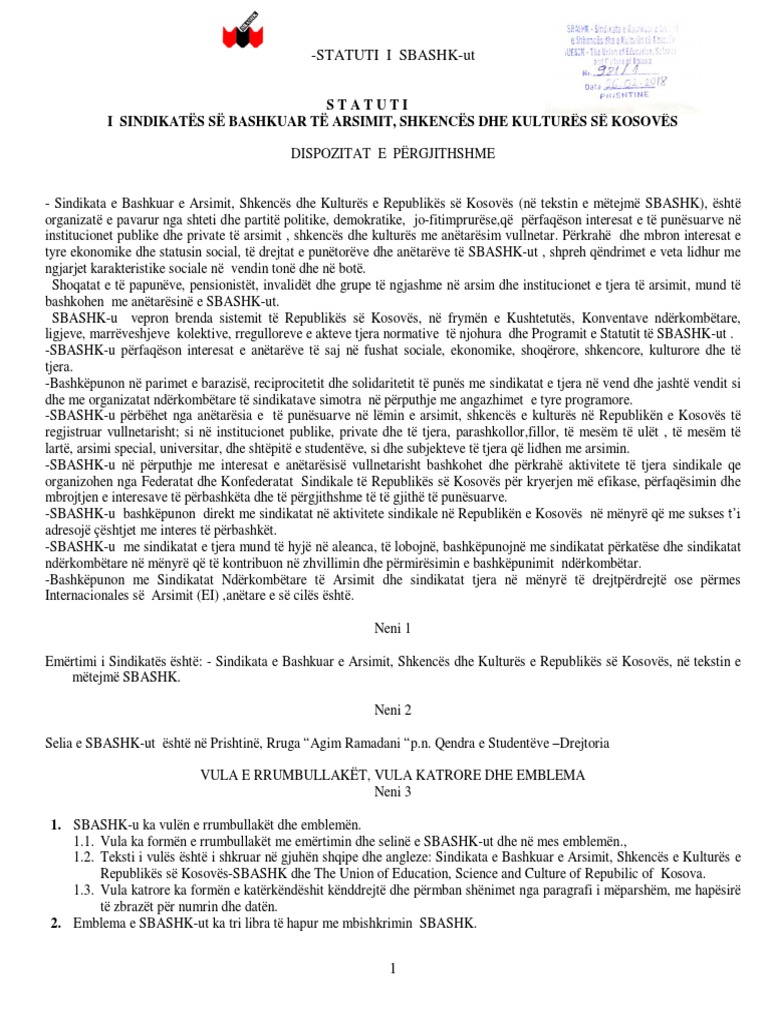 Statuti 2018 | PDF