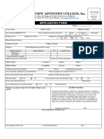 NAGA VIEW ADVENTIST COLLEGE Application Form PDF