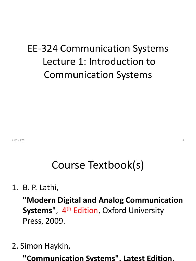 Introduction to Communication Systems | PDF | Modulation | Frequency ...