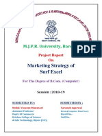 Marketing Strategy of Surf Excel: M.J.P.R. University, Bareilly
