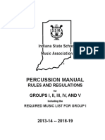 Percussion Manual: Rules and Regulations Groups I, Ii, Iii, Iv, and V