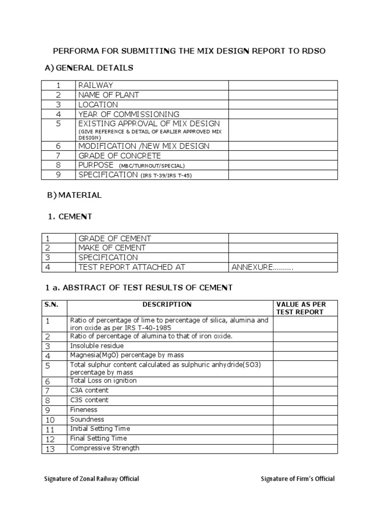 Railway Concrete Mix Design Report | PDF | Sand | Concrete