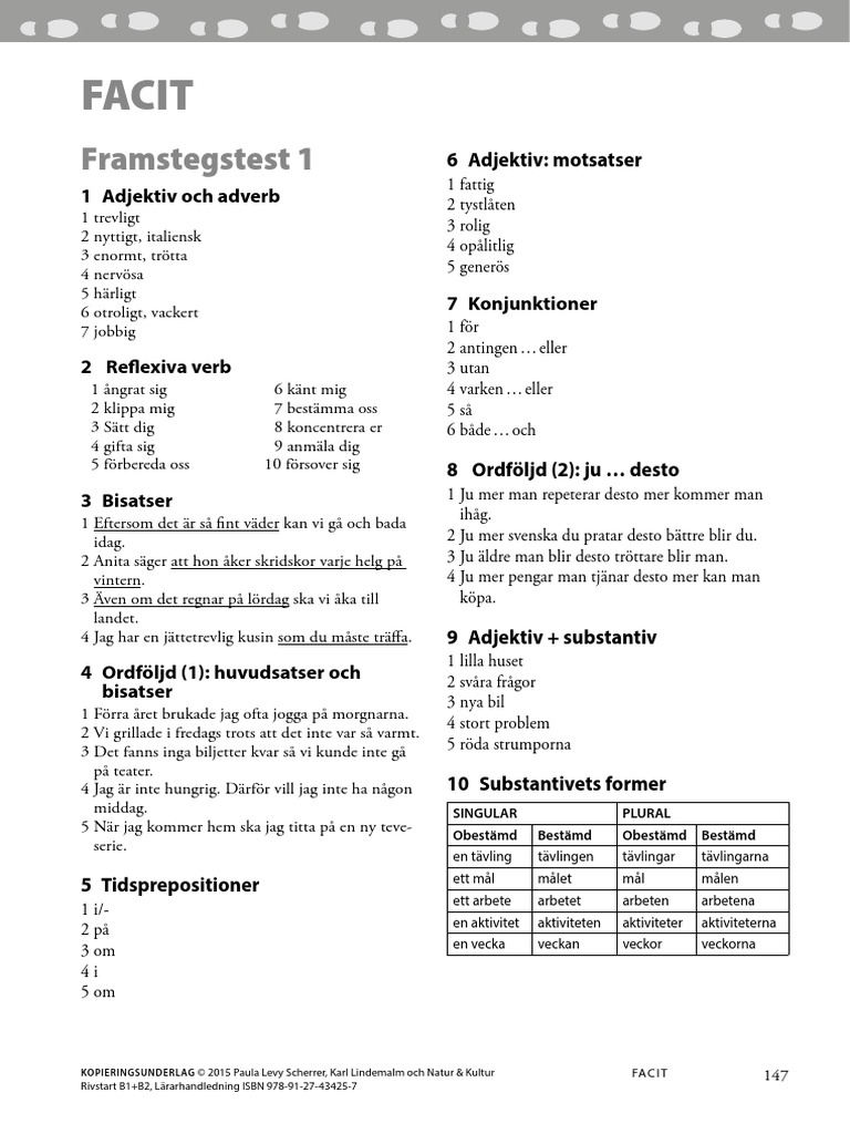 Facit Framstegstester  PDF