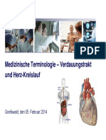 Medizinische Terminologie Verdauungstrakt Und Herz-Kreislauf