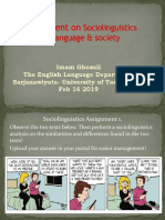 Imam Ghozali's Sociolinguistics Assignment 1 Analysis