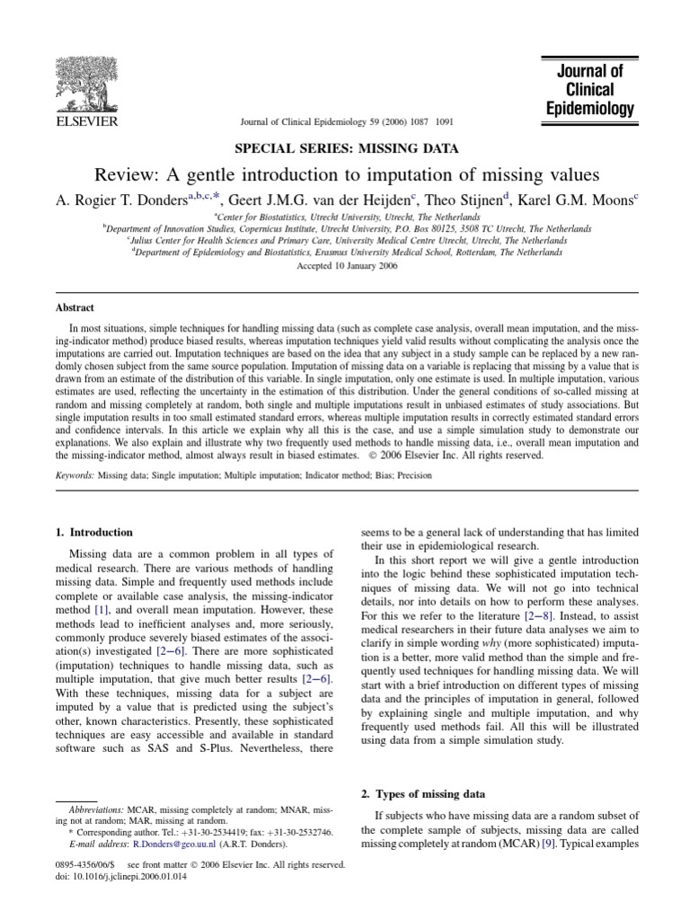 Imputation Techniques for Missing Data | PDF | Errors And Residuals ...