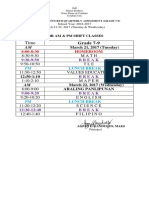 Schedule of Exams