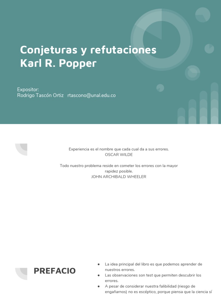 Conjeturas Y Refutaciones , Lectura 4 La ciencia conjeturas y ...