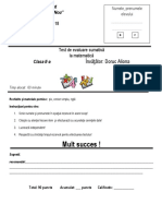 Test de Evaluare La Matematică CL A II A