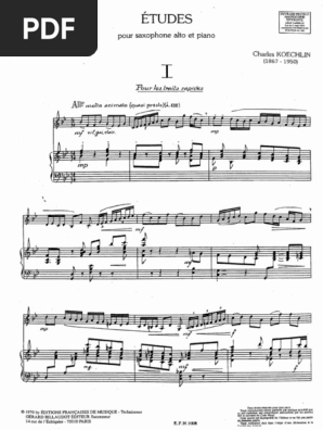 Charles Koechlin - 15 Etudes Pour Saxophone Alto Et Piano | PDF