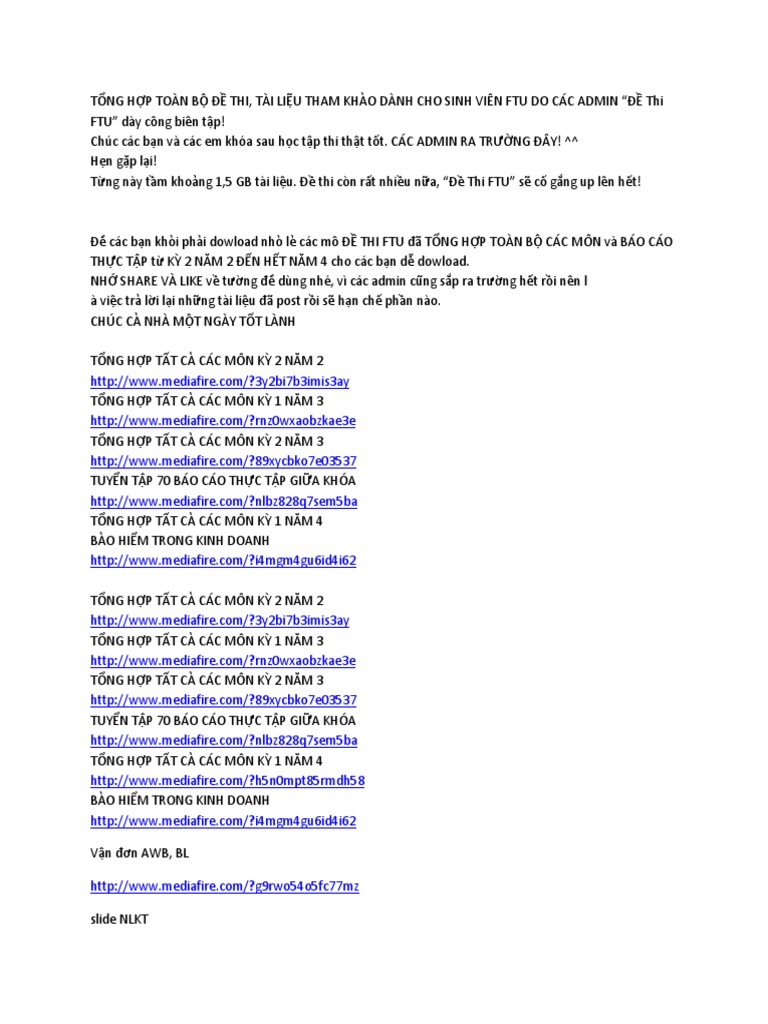 TTT D Thi Ftu Sieu TNG HP | PDF