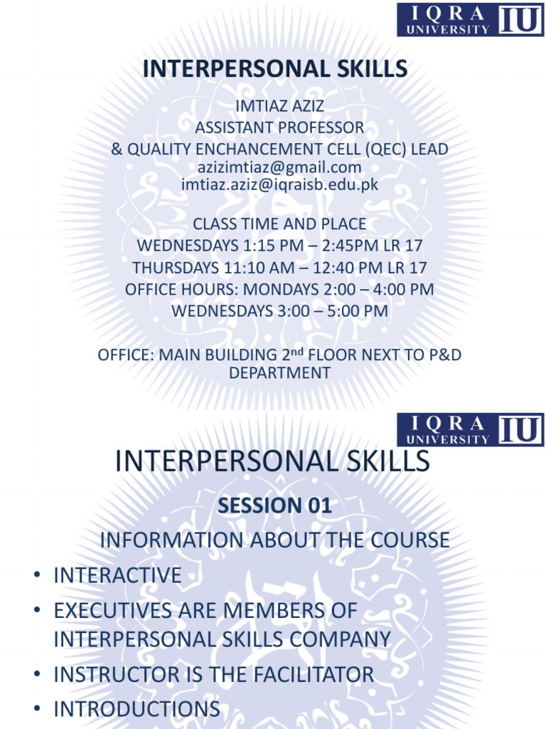 Interpersonal Skills Training Overview | PDF | Nonverbal Communication ...