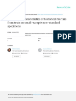 Mechanical Characteristics of Historical Mortars From Tests On Small-Sample Non-Standard Specimens