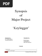 Synopsis of Major Project Keylogger': Submitted To - Submitted by