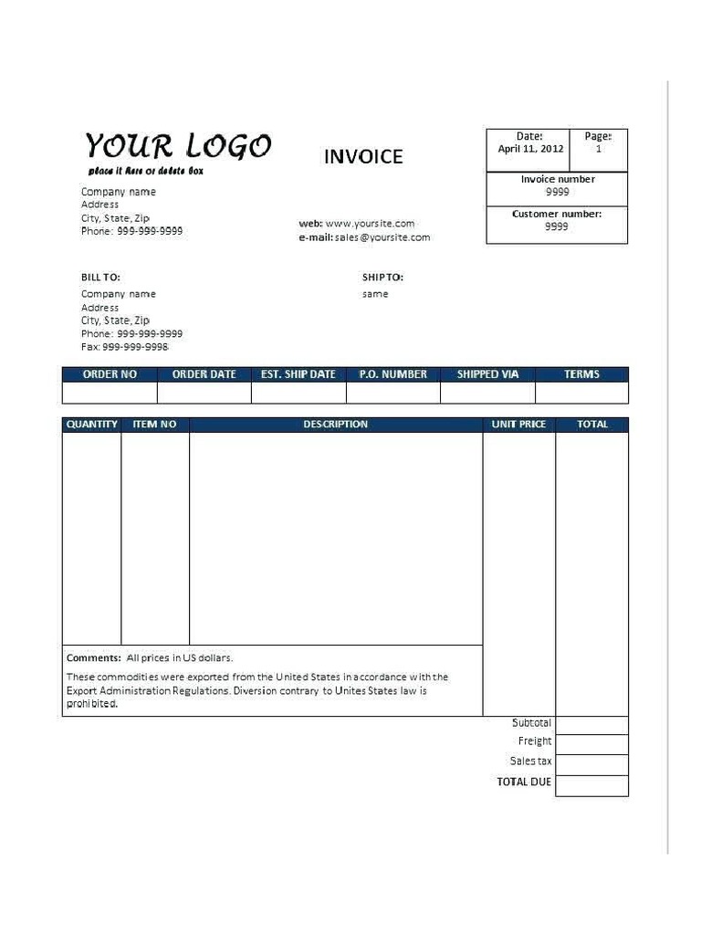 Dental Clinic Invoice Template