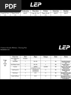 Cristiano Ronaldo Workout Training Plan 1 Pdf Pdf Sports Physical Exercise