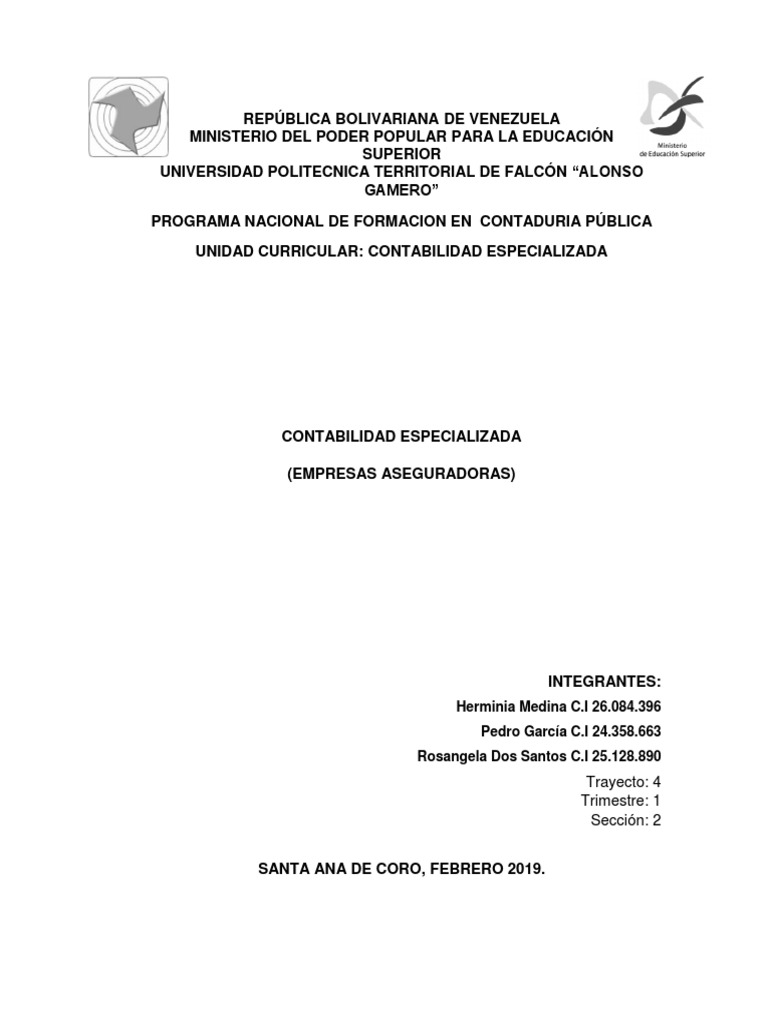 Contabilidad Empresas Aseguradoras | PDF | Reaseguro | Póliza de seguros