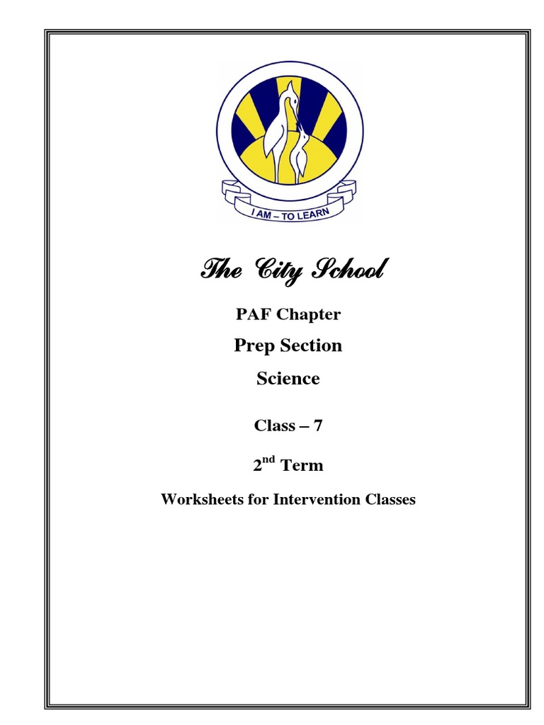 Science Worksheet For Intervention Classes Grade 7 2nd Term PDF Molecules Ion