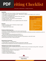 CV Writing Checklist