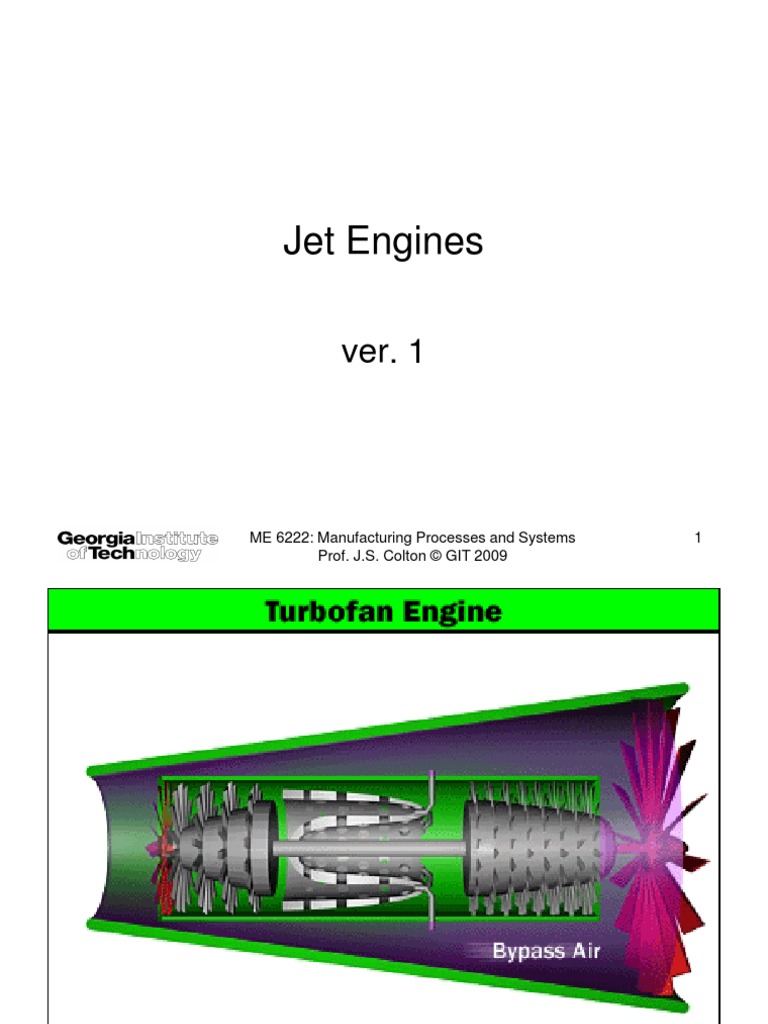 Jet Engines: ME 6222: Manufacturing Processes and Systems Prof. J.S ...
