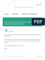 Exercícios Resolvidos de Provas Com Comentários Sobre Distribuição Binomial