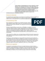 La Generación de Contaminantes Emitidos Al Medioambiente Por El Sector Industrial Es Variada