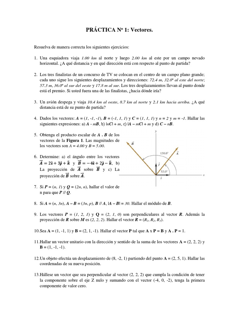 Ejercicios de Vectores y Desplazamientos | PDF | Vector Euclidiano ...