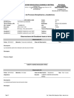 Observador de Procesos Disciplinarios y Académicos: Observación #1