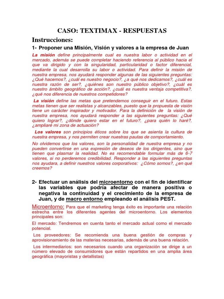 Misión, Análisis y Estrategias de Textimax | PDF | Economias | Business
