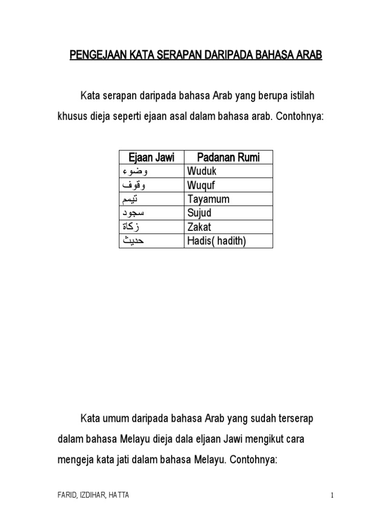 Daftar Ejaan Jawi