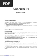 Acer Aspire P3: Quick Guide