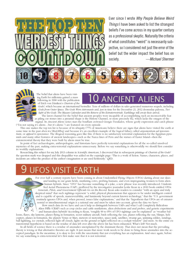 Ancient Aliens: Things I Have Been Asked To List The Strangest | PDF ...
