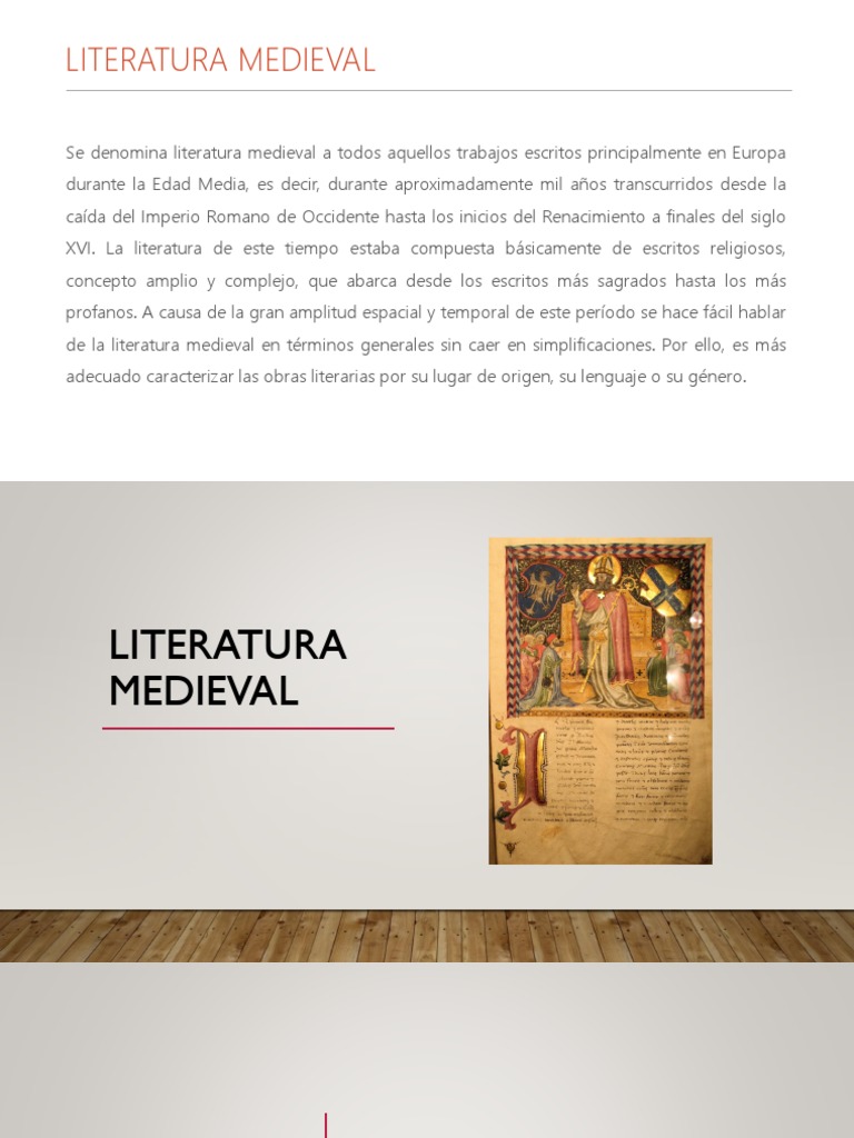 Literatura Medieval Literatura medieval Edades medias