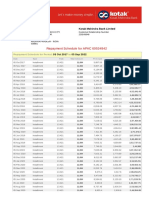 Repayment Schedule For APAC 60534942: Rama Koti Meejuru Kotak Mahindra Bank Limited