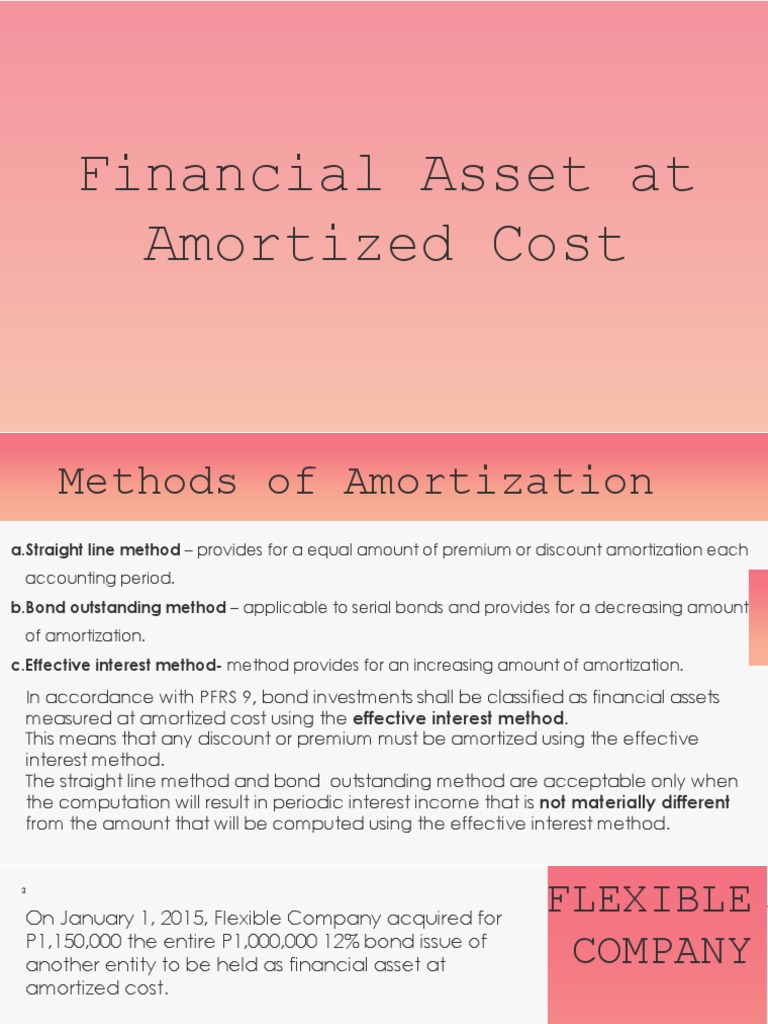 Amortization Methods for Financial Assets | PDF | Historical Cost ...
