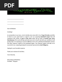 Thugs Basketball Solicitation Letter