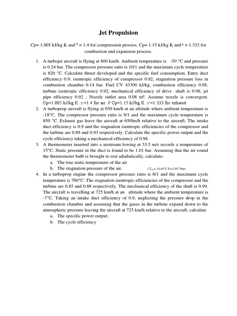 Jet and Turboprop Engine Performance Analysis | PDF | Jet Engine ...