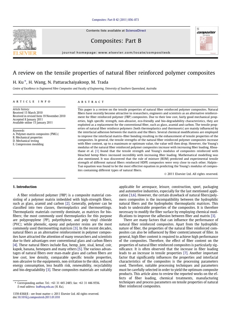 A Review On The Tensile Properties of Natural Fiber Reinforced Polymer ...