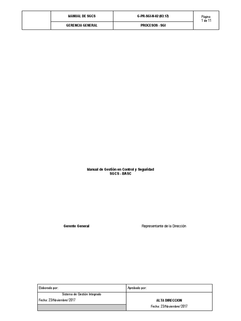Manual de Gestión en Control y Seguridad BASC | PDF | Logística | Auditoría