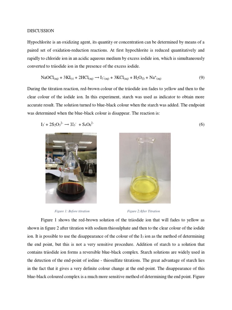 Calculation Experiment 6 Titration Physical Sciences