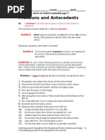 Worksheet 26 Pronouns and Their Antecedents