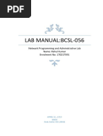 Lab Manual:Bcsl-056: Network Programming and Administrative Lab Name: Rahul Kumar Enrolment No: 170217591