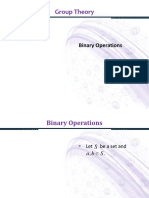 Group Theory: Binary Operations