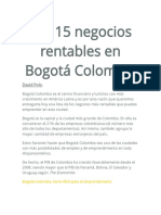 Los 15 Negocios Rentables en Bogotá Colombia