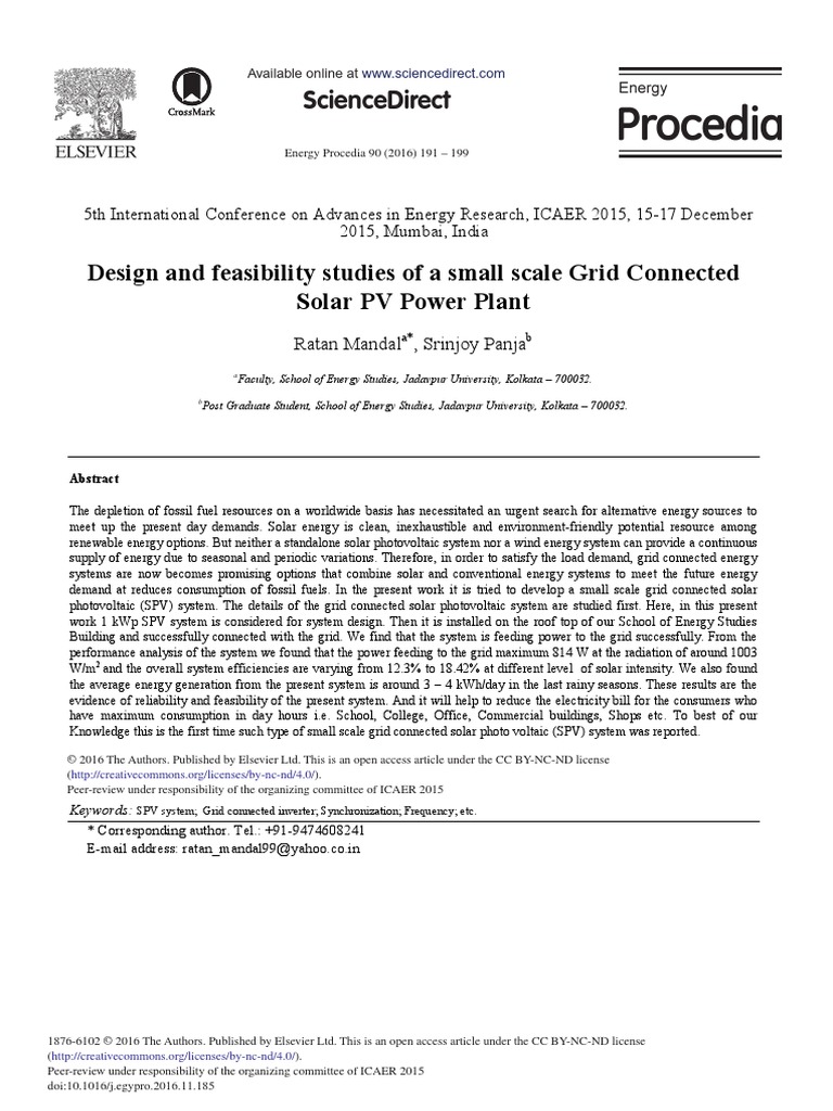 Design and Feasibility Studies of A Small Scale GR | PDF | Photovoltaic ...