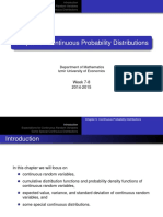 Chapter 5: Continuous Probability Distributions: Department of Mathematics Izmir University of Economics