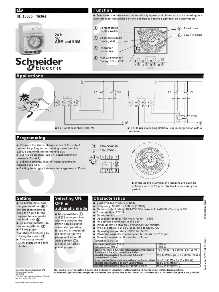 Timer (Schneider, Multi 9 IH, 24 Hours, 230V, P.n15365) PDF