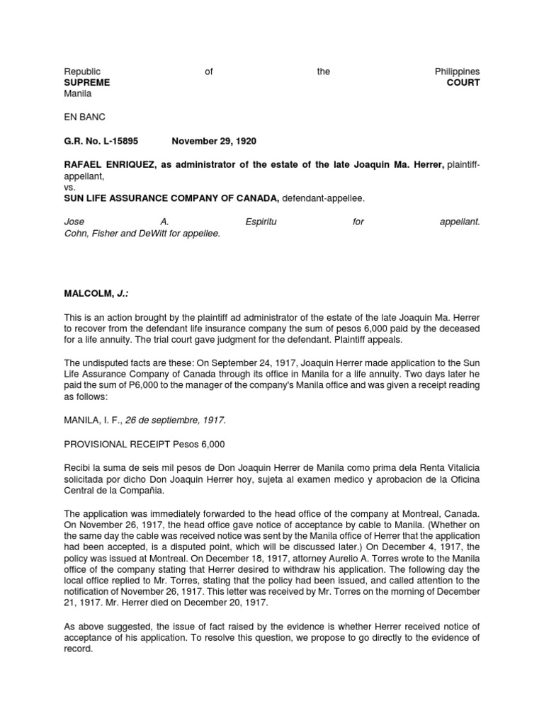 Supreme Court: Jose A. Espiritu For Appellant. Cohn, Fisher and Dewitt ...