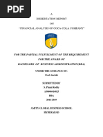 A Dissertation Report ON "Financial Analysis of Coca-Cola Company"