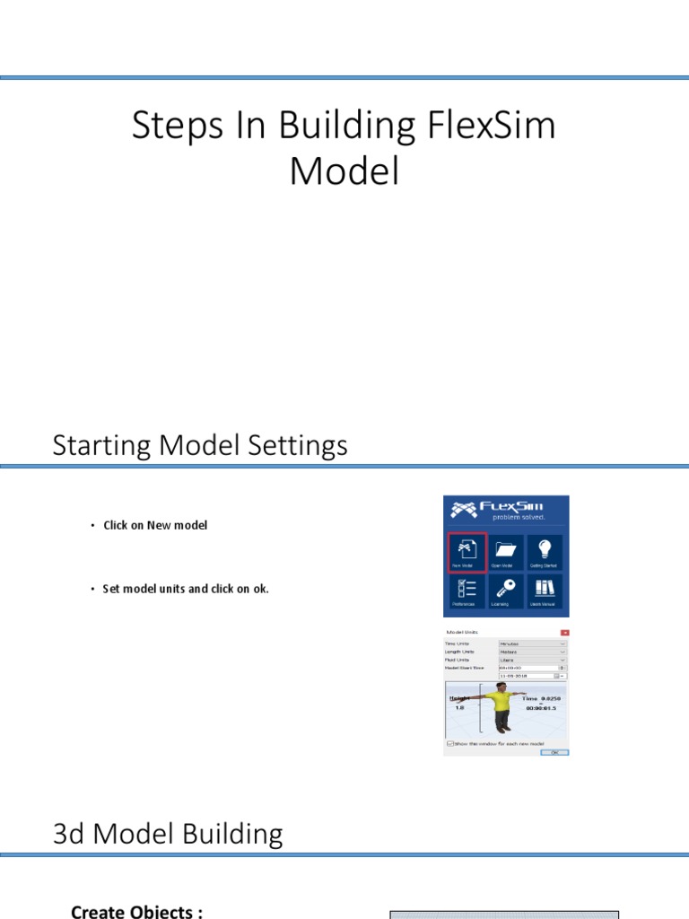 Steps in Building Flexsim Model | PDF | Crane (Machine) | Software